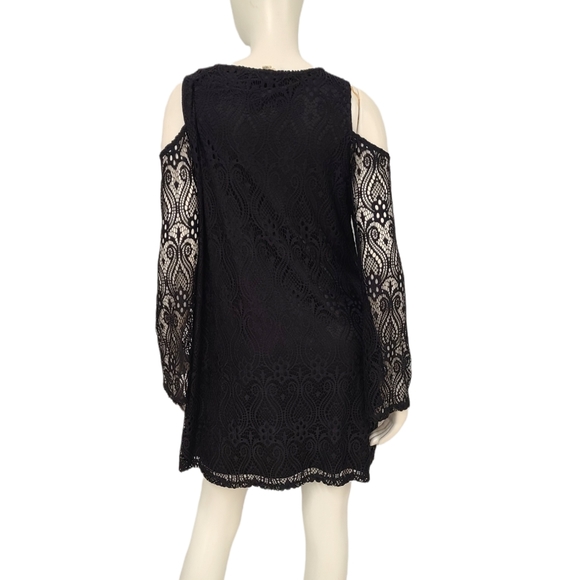 Ultra Flirt Black Lace Cold Shoulder Dress size 1X - Picture 6 of 7
